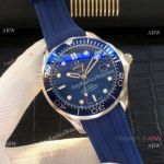 Copy Omega Seamaster James Bond Watches Blue rubber Band